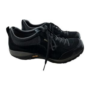 Dansko Paisley Waterproof Sneakers Womens 9.5 10 40 Black Suede Lace Up Comfort